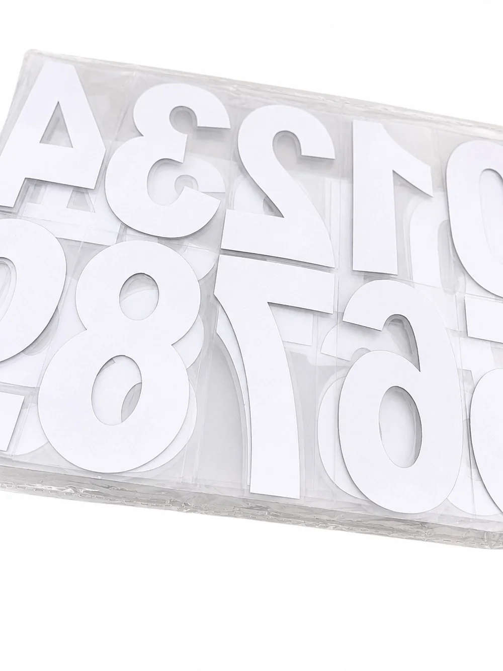 White Adhesive Number Stickers Cake Toppers - Pack of 0-9